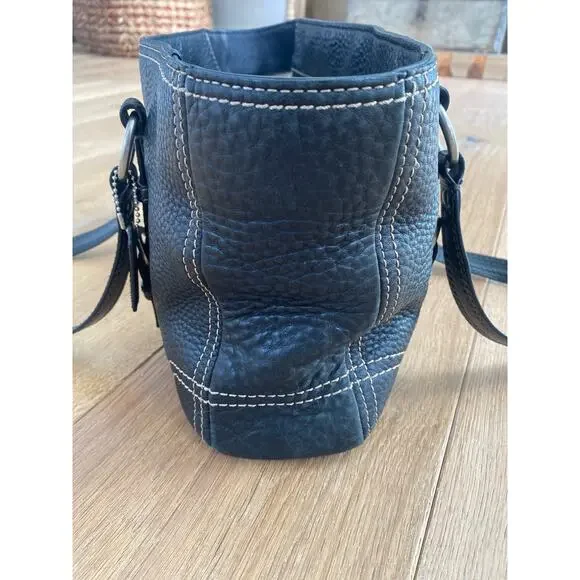 Coach Chelsea F12339 Black Pebbled Leather Shoulder Bag - Picture 8 of 13